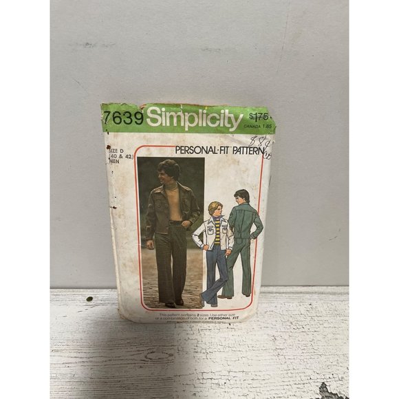 Vintage 1976 Simplicity men’s pants and jacket pattern - Picture 1 of 2